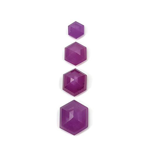 Raspberry Ruby Hexagon Shape Step Cut