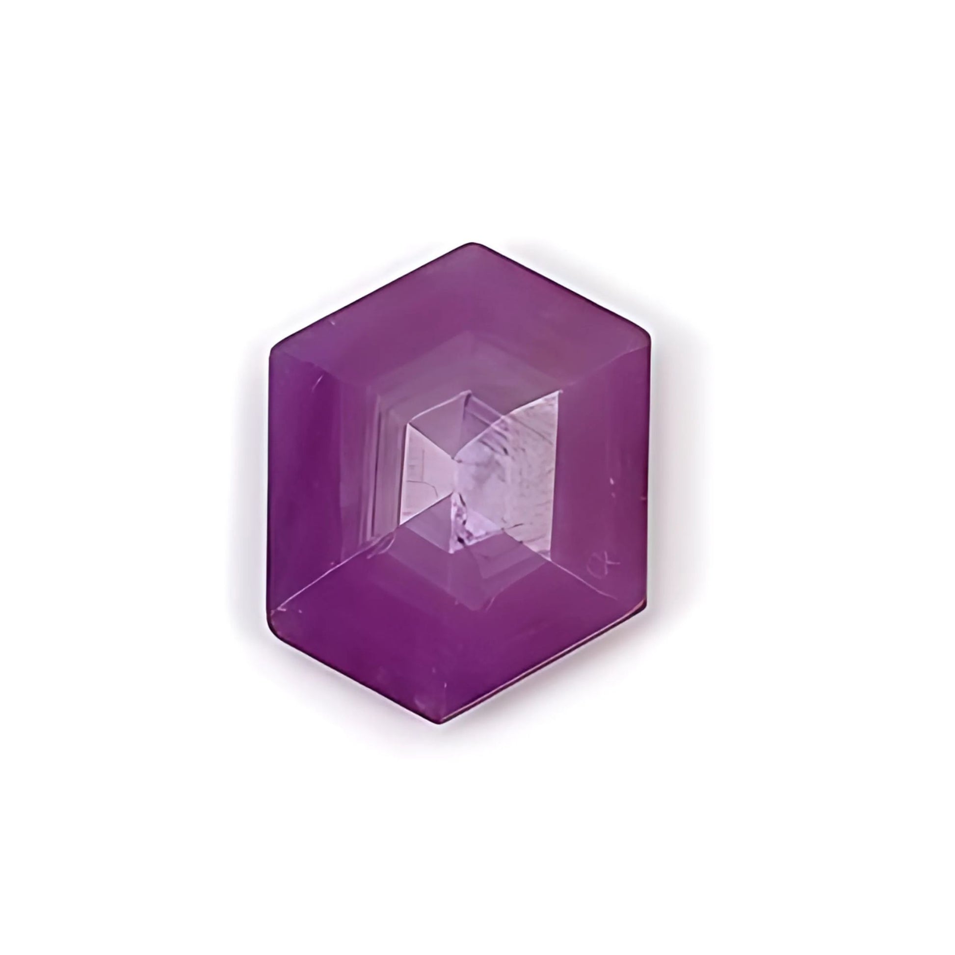 Raspberry Ruby Hexagon Shape Step Cut