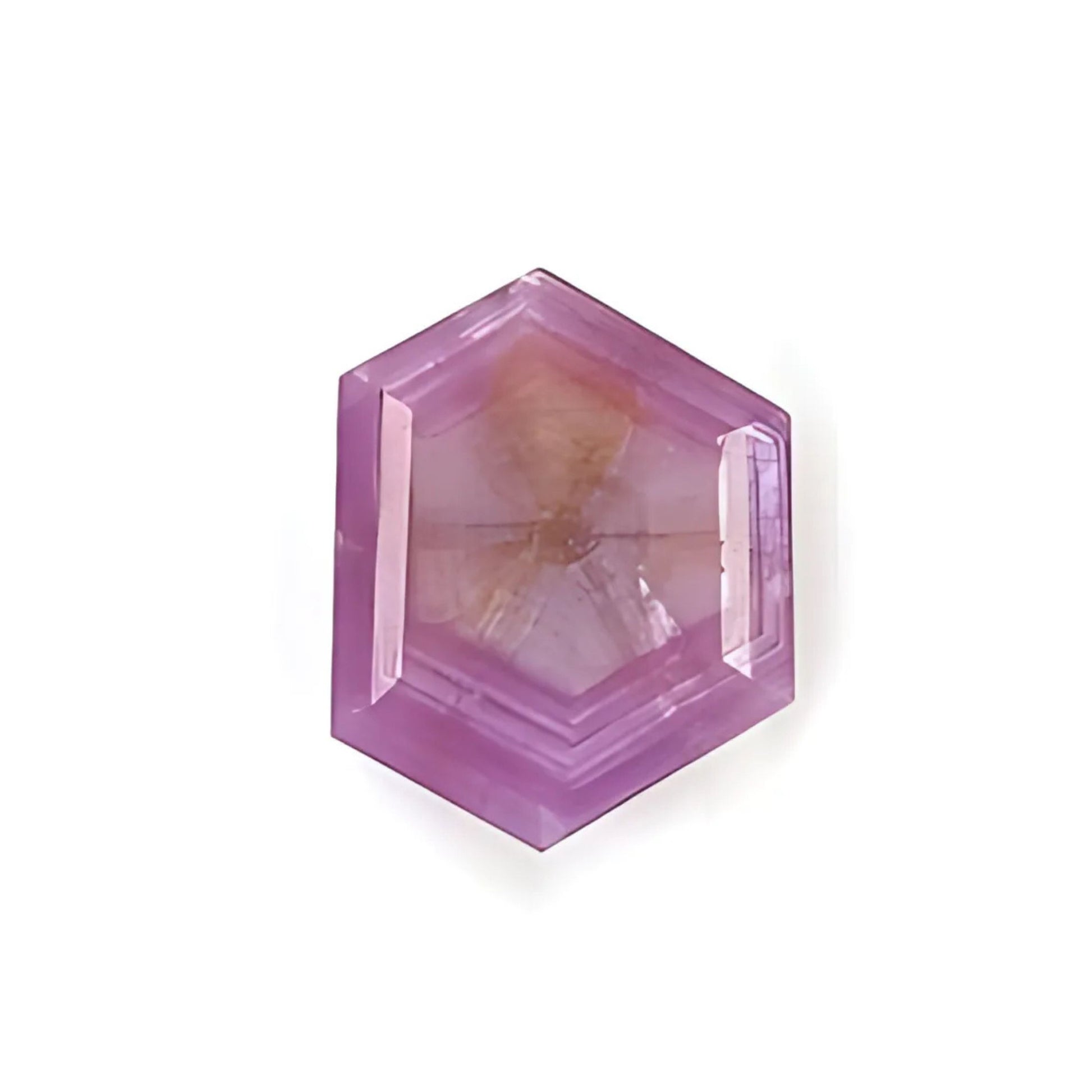 sapphire trapiche hexagon shape faceted cut