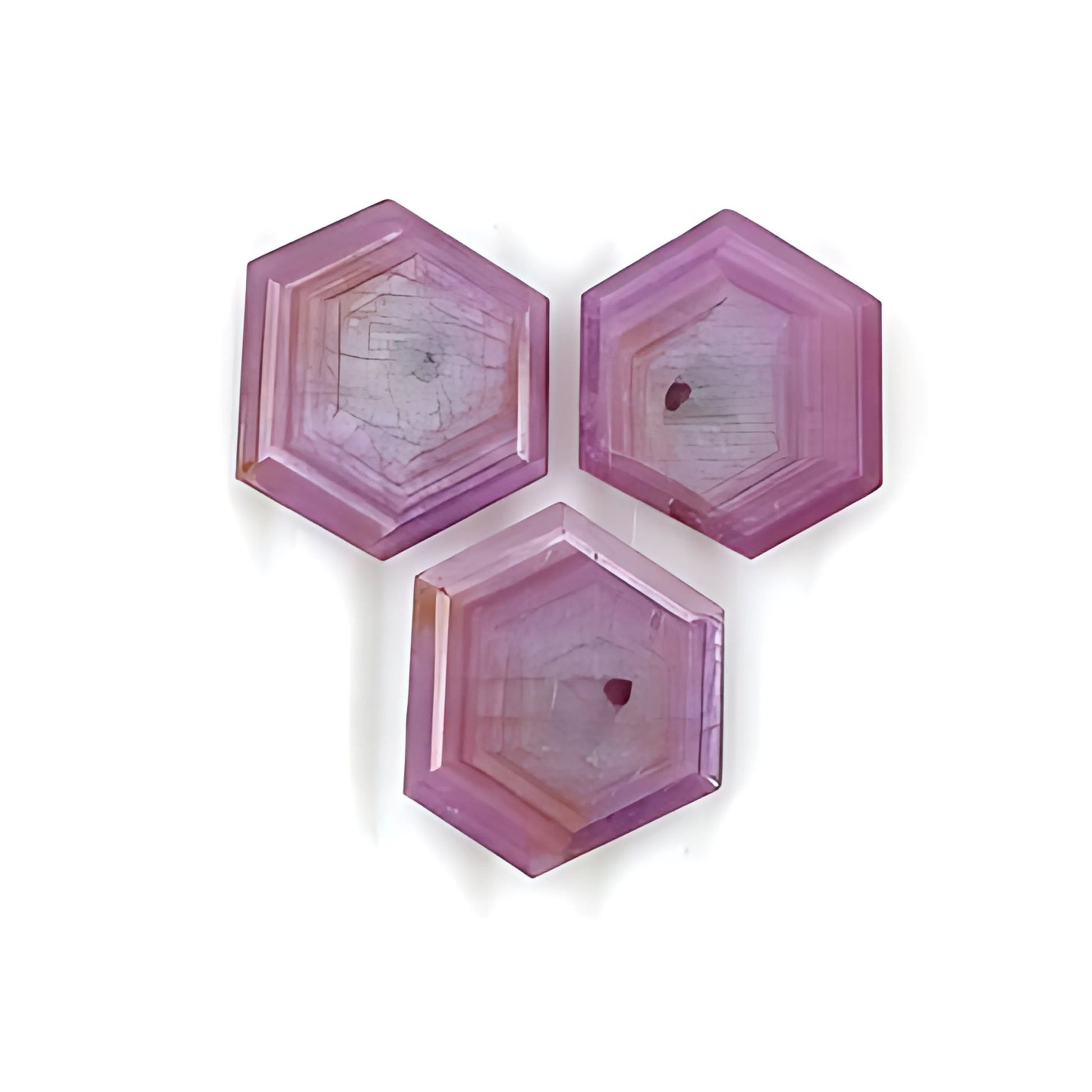 Raspberry Ruby Hexagon Shape Faceted Cut