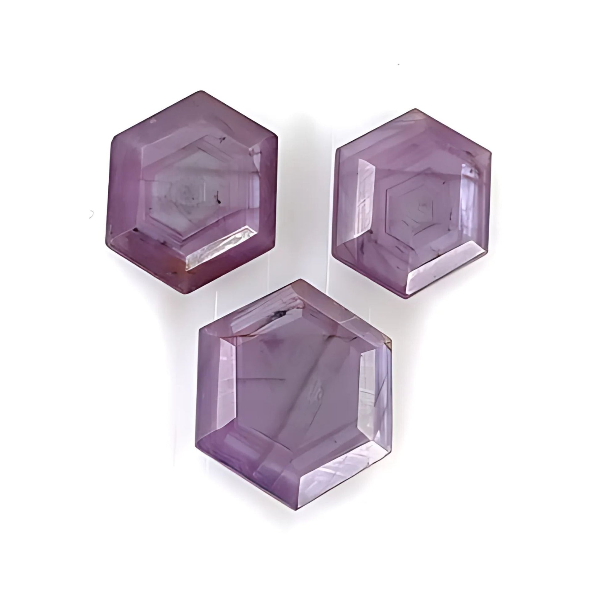 Raspberry Sapphire Hexagon Shape Faceted Cut