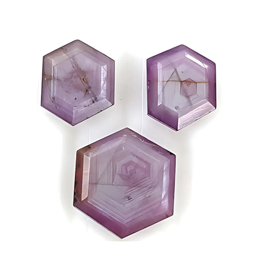 Raspberry Sapphire Hexagon Shape Faceted Cut