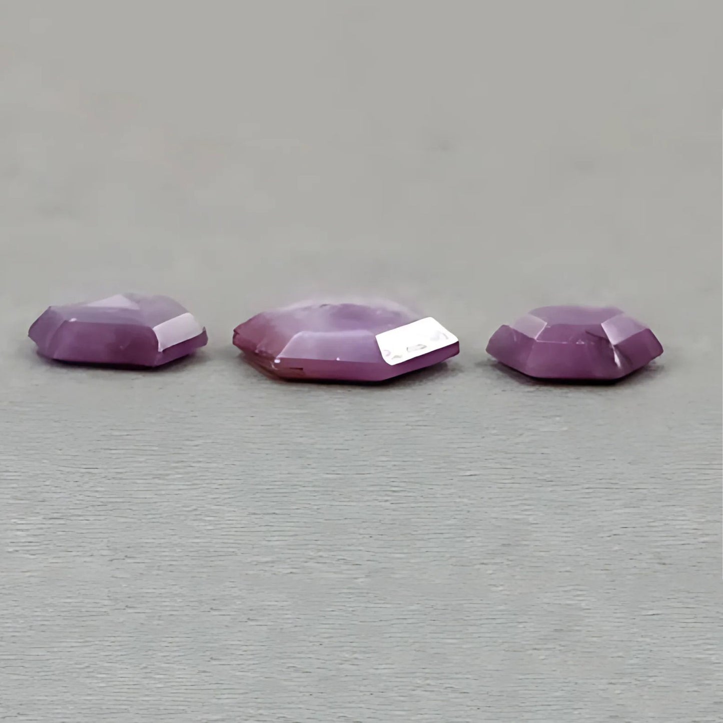13.55cts Natural Untreated Raspberry Sapphire Gemstone Faceted Cut Hexagon Shape 3pcs