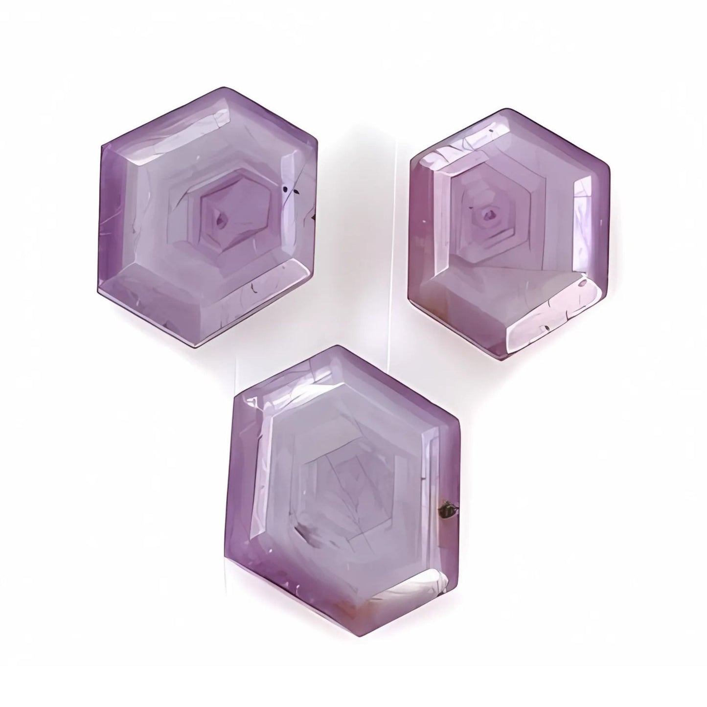 Raspberry Sapphire Hexagon Shape Faceted Cut