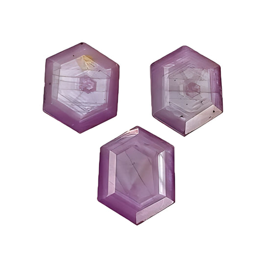 Raspberry Sapphire Hexagon Shape Faceted Cut