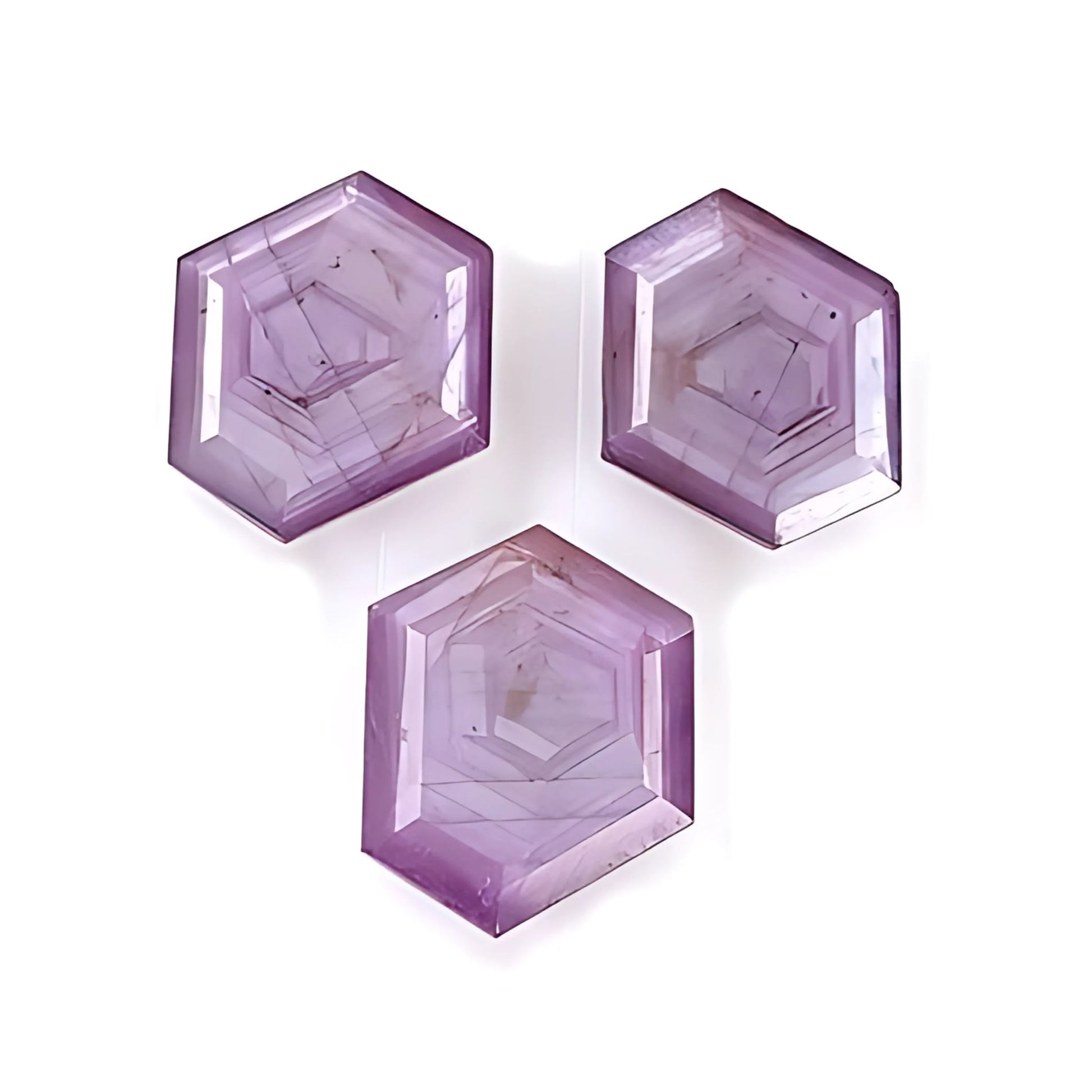 sapphire hexaagon shape faceted cut