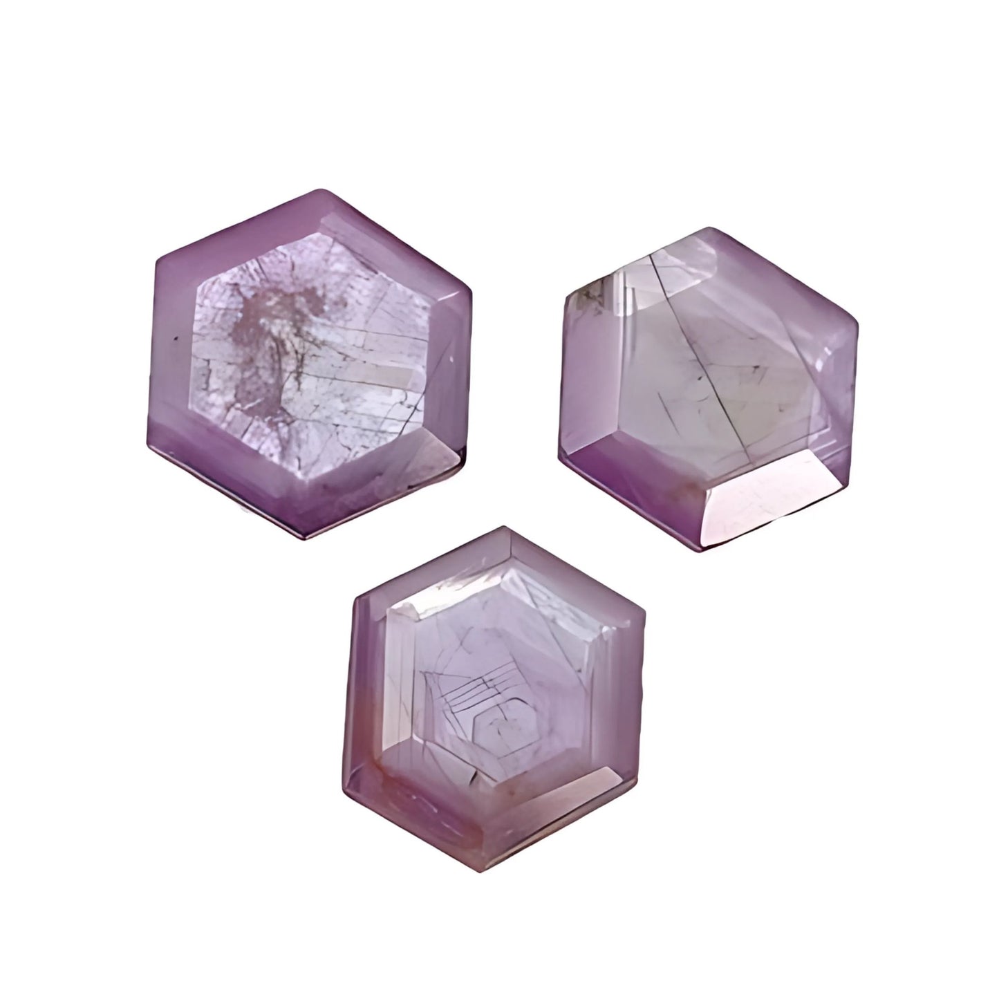 sapphire hexagon shape faceted cut