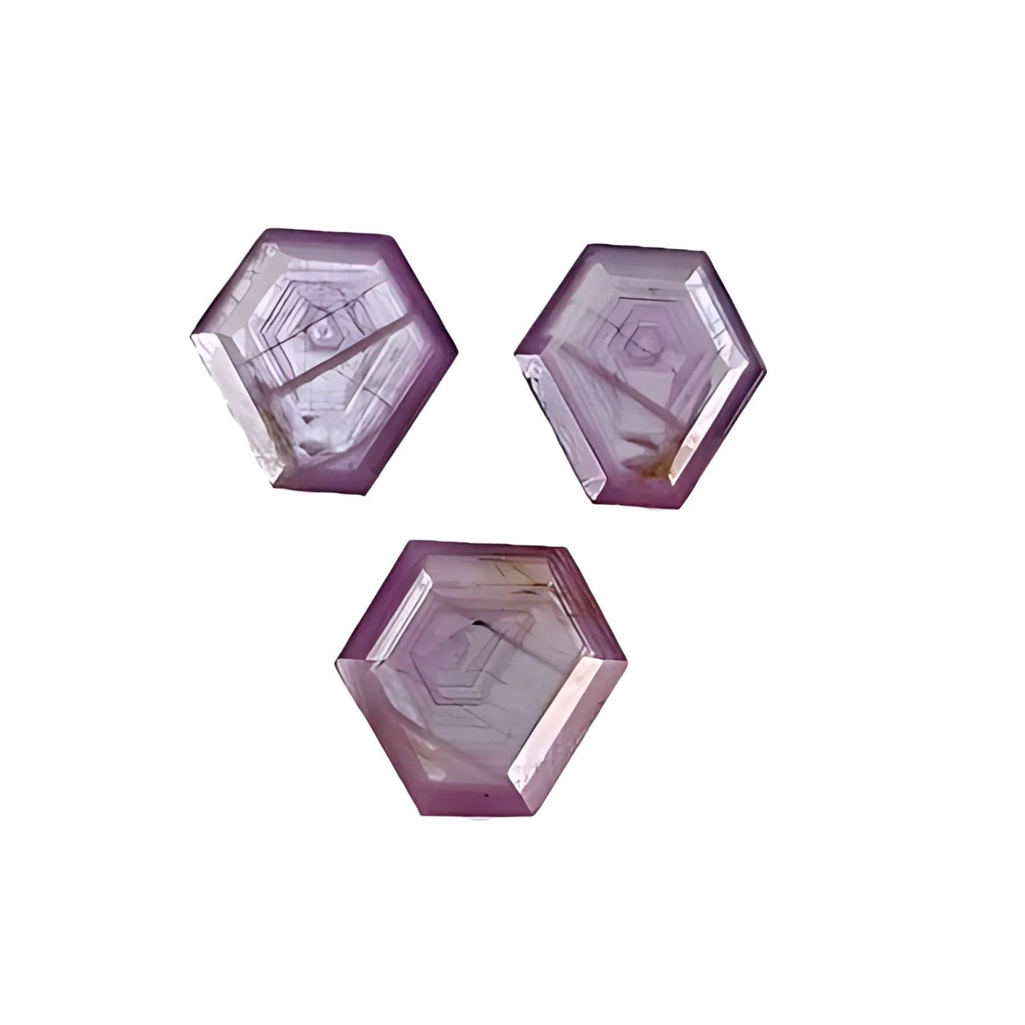 Raspberry Sapphire Hexagon Shape Faceted Cut