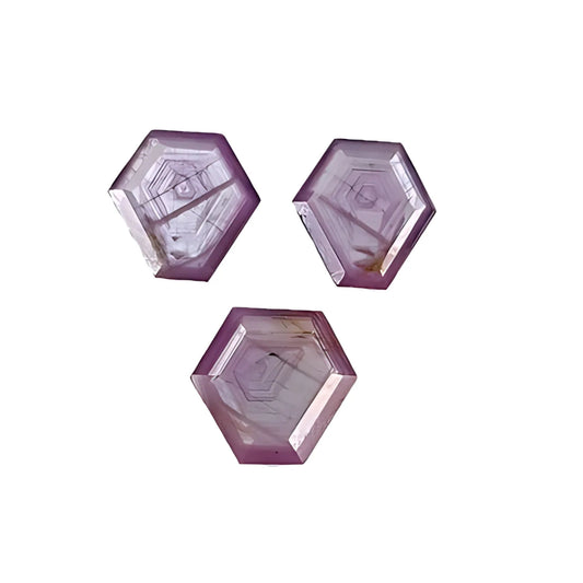 Raspberry Sapphire Hexagon Shape Faceted Cut