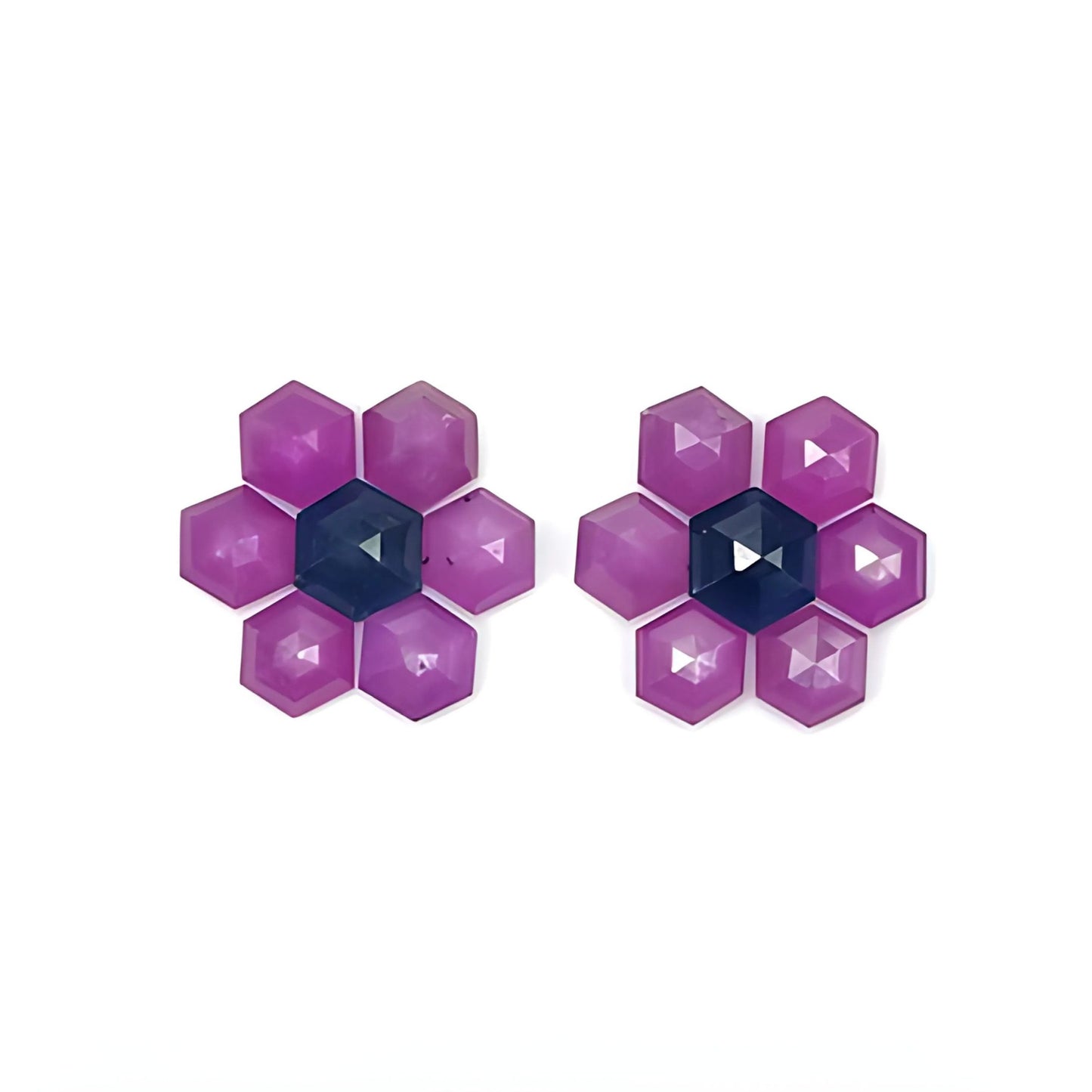 pink sapphire hexagon step cut