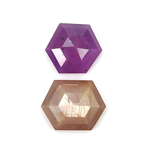 sapphire hexagon shape step, faceted cut