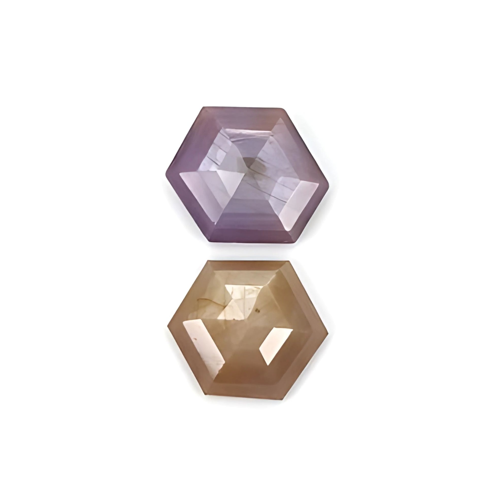 sapphire hexagon shape step, faceted cut