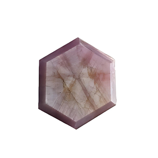 sapphire trapiche hexagon shape faceted cut