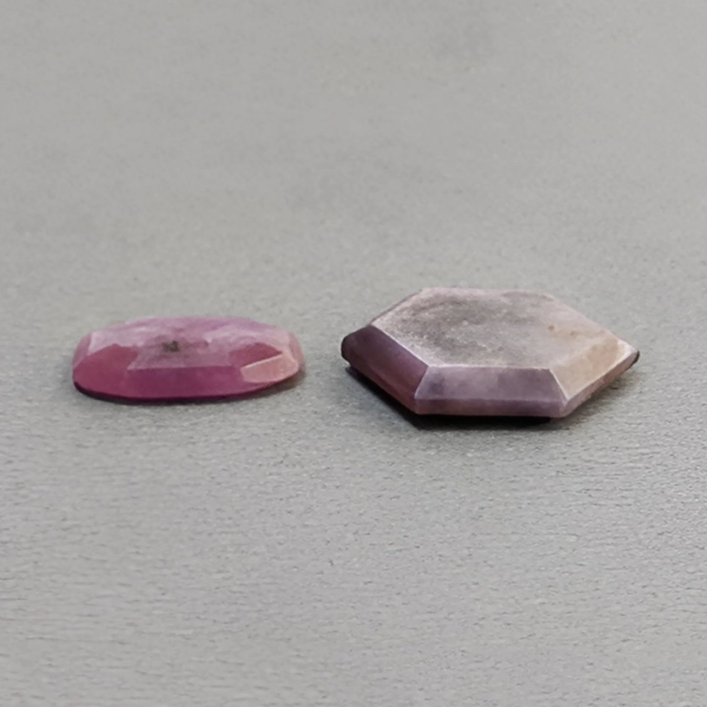 13.70cts Raspberry Sapphire Trapiche Gemstone Natural Untreated Faceted Cut Hexagon Shape 2pcs