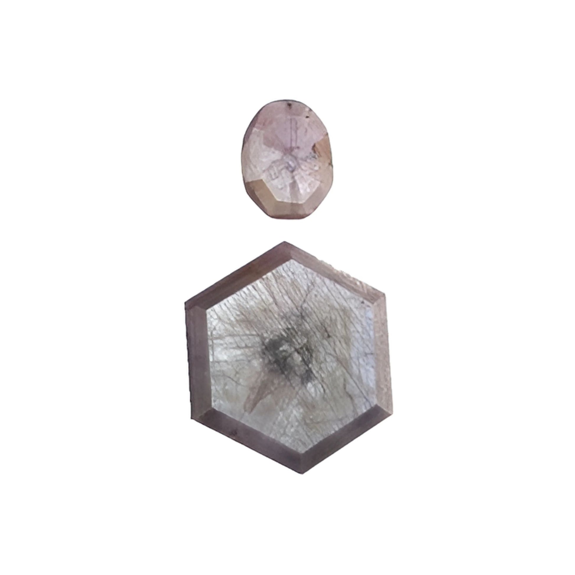 sapphire trapiche hexagon, fancy shape faceted cut