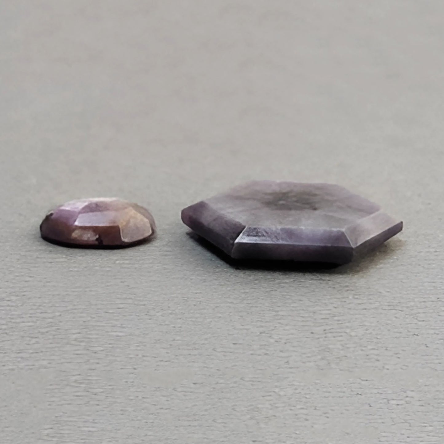 16.70cts Raspberry Sapphire Trapiche Gemstone Natural Untreated Faceted Cut Hexagon Shape 2pcs