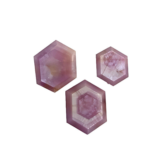 sapphire trapiche hexagon shape faceted cut