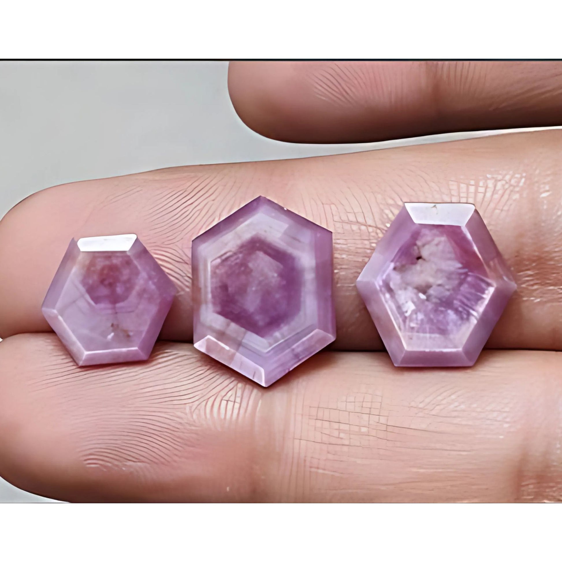 蓝宝石星形六边形刻面切割