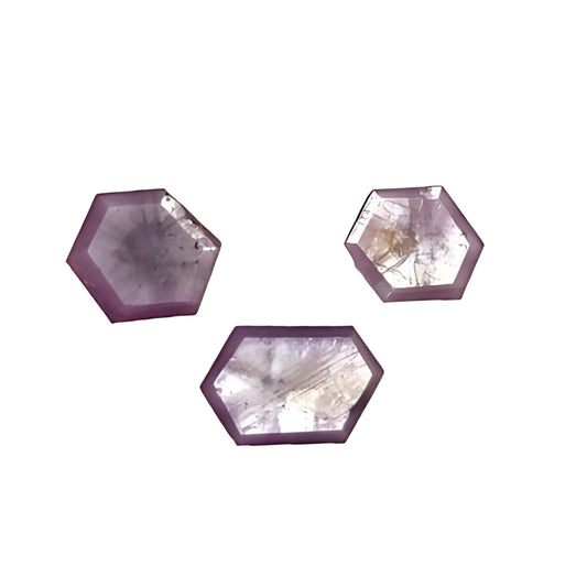 sapphire trapiche hexagon shape faceted cut