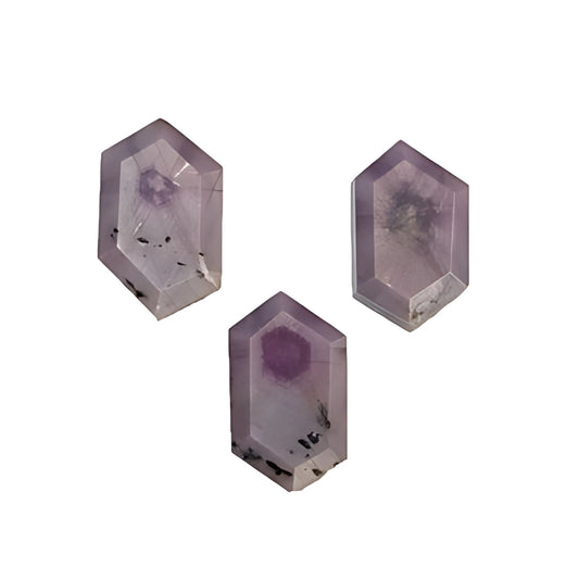 sapphire trapiche hexagon shape faceted cut