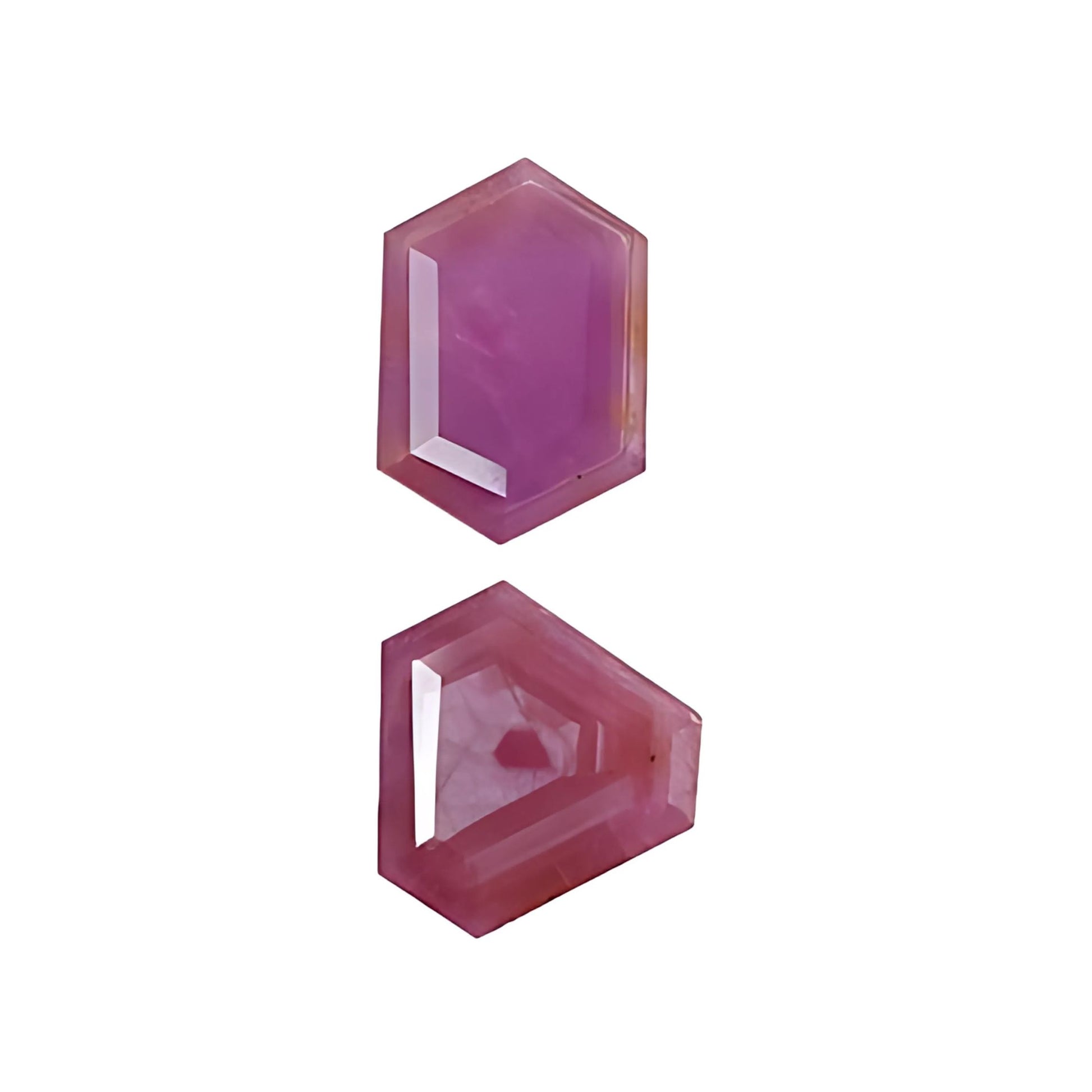 raspberry ruby hexagon shape faceted cut