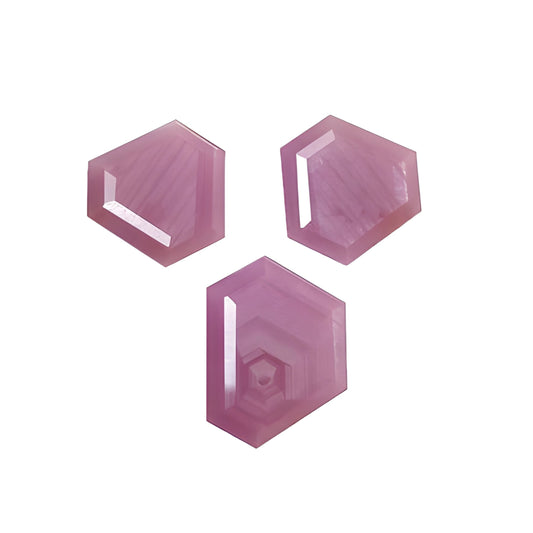 ruby hexagon shape faceted cut