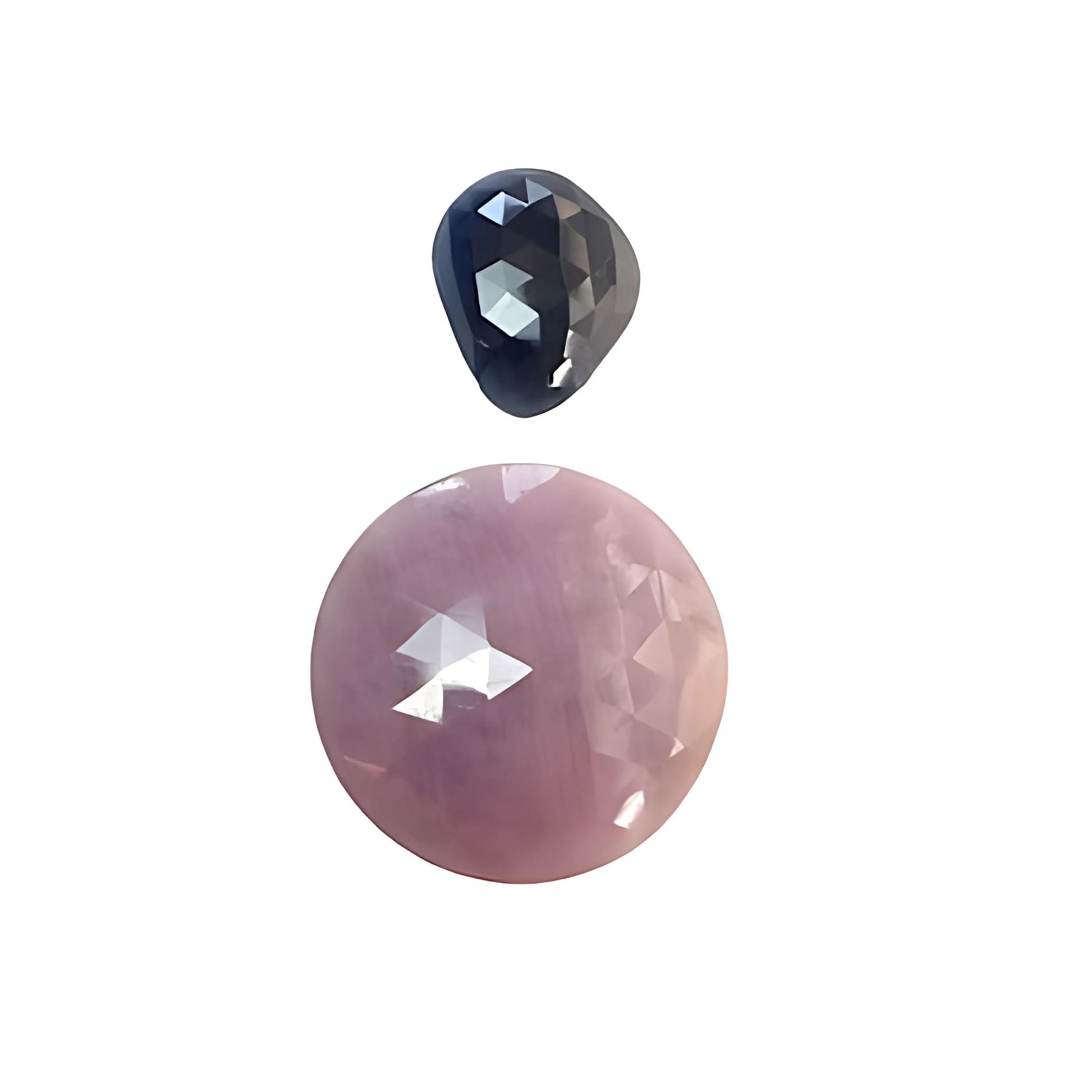 sapphire round, fancy shape rose cut