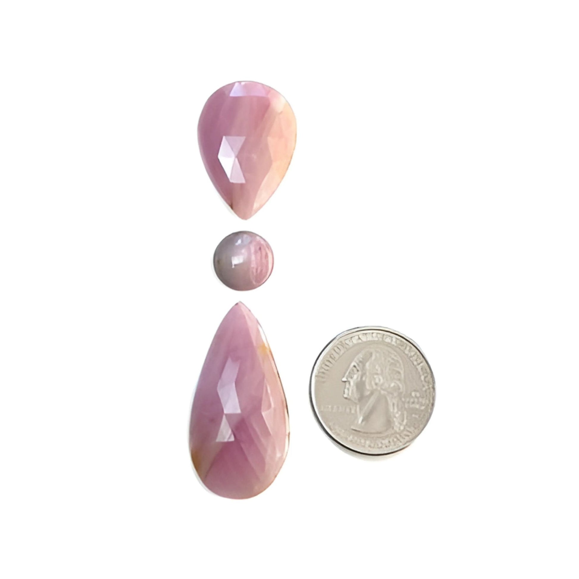 Zaffiro rosa con retro piatto