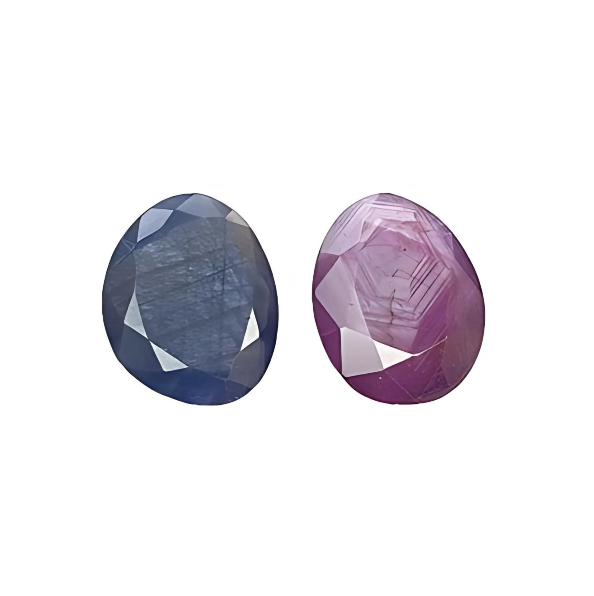 20.10cts Natural Untreated Raspberry Pink, Blue Sapphire Gemstone Fancy Shape Faceted Cut 2pcs