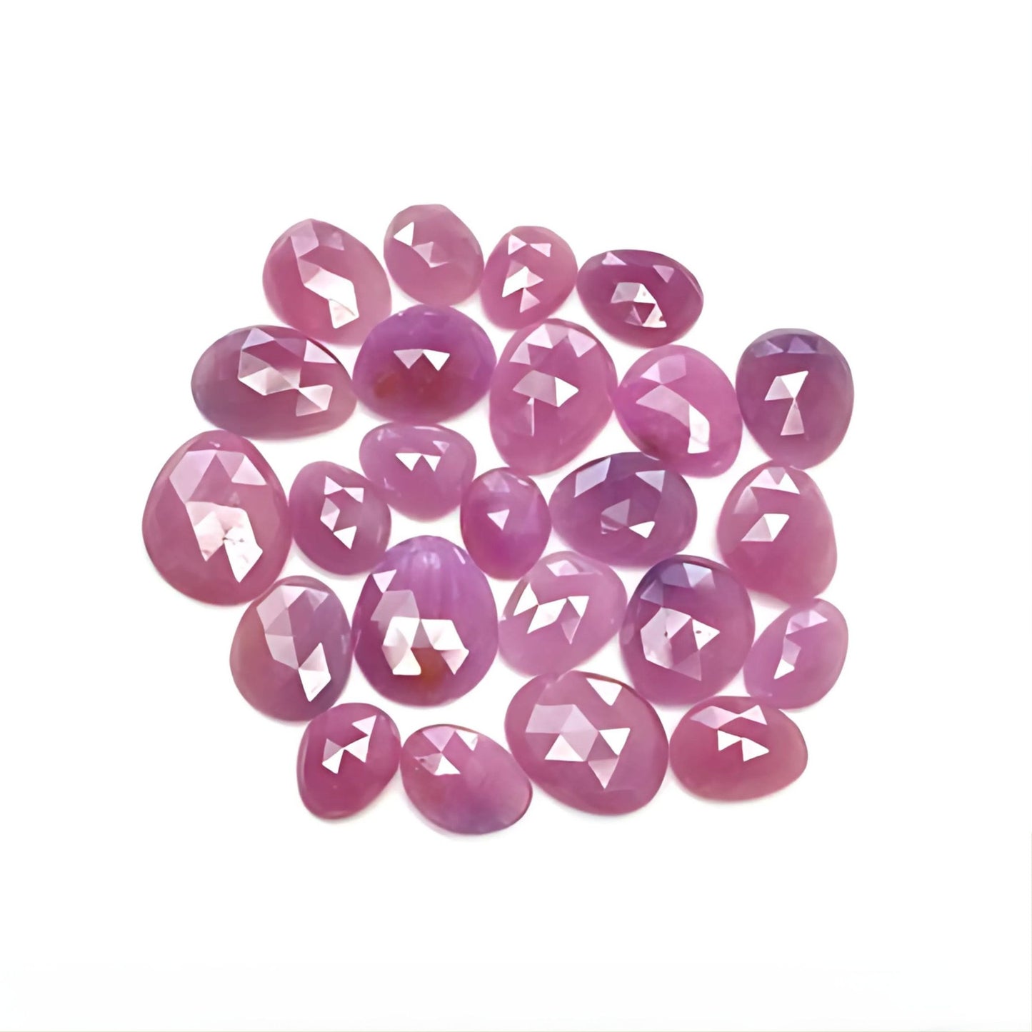 pink sapphire egg shape rose cut