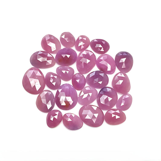 pink sapphire egg shape rose cut
