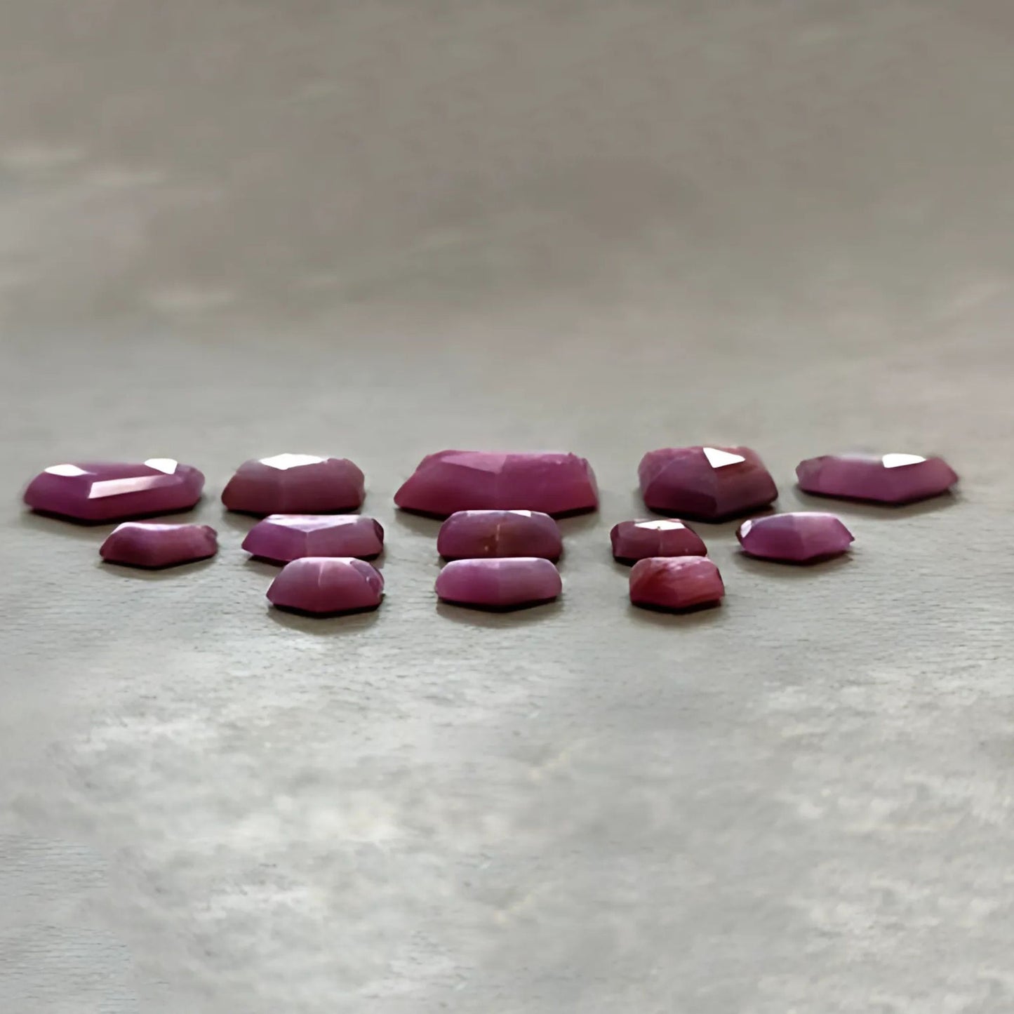 49.60cts Natural Untreated Raspberry Pink Sapphire Gemstone Fancy Step Cut 13pcs