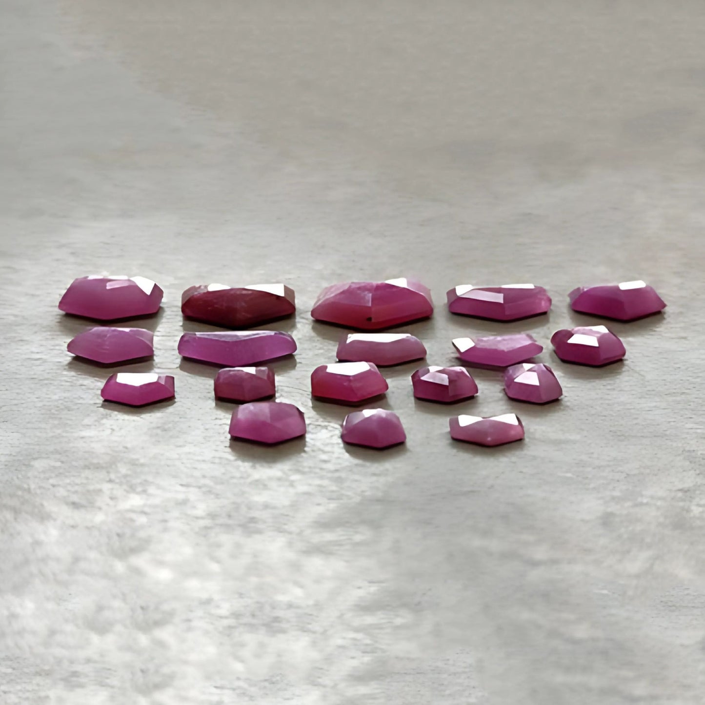 43.60cts Natural Untreated Raspberry Pink Sapphire Gemstone Fancy Step Cut 18pcs
