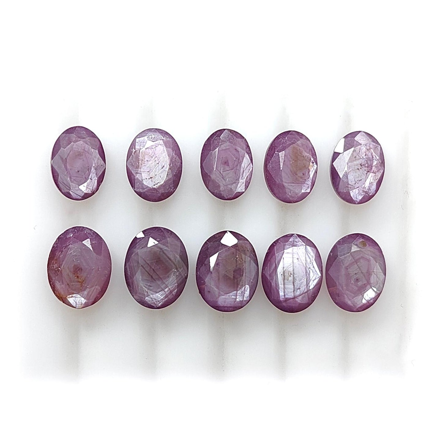 Raspberry Pink Sapphire Gemstone Faceted Cut: 18.70cts Natural Untreated Sheen Sapphire Oval Shape Faceted 8*6mm - 9*7mm 10pcs Lot