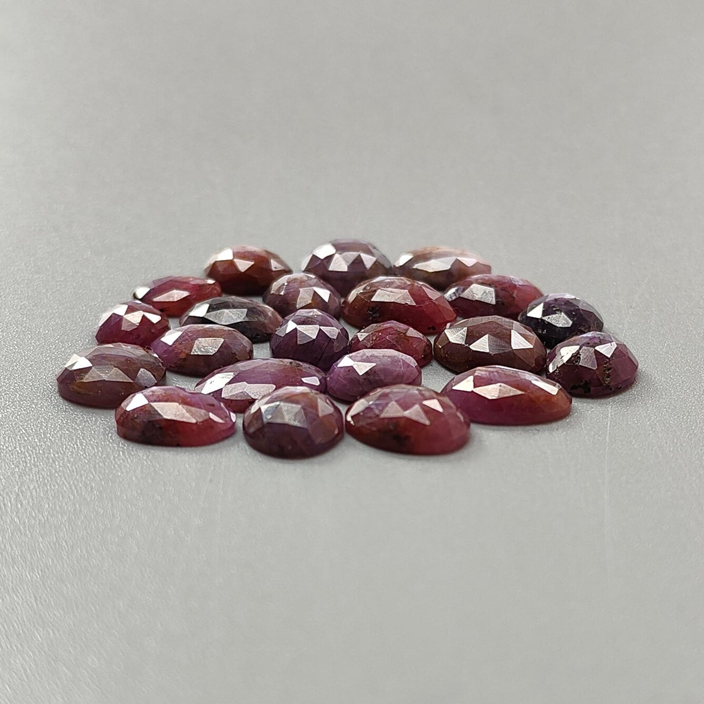 Raspberry Pink Sapphire Gemstone Rose Cut Slices: 74.20cts Natural Untreated Sheen Sapphire Faceted Fancy Shape 9*7mm - 13*11mm 22pcs Lot