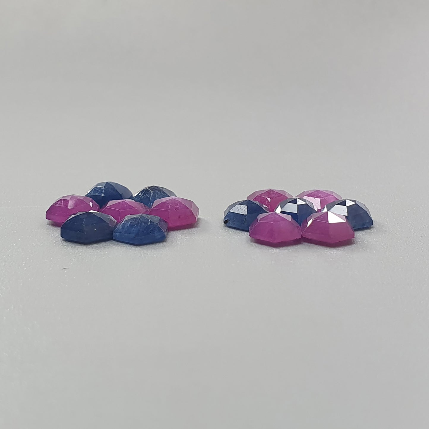 15.70cts Natural Untreated Pink & Blue Sapphire Gemstone Hexagon Shape Step Cut 14pcs