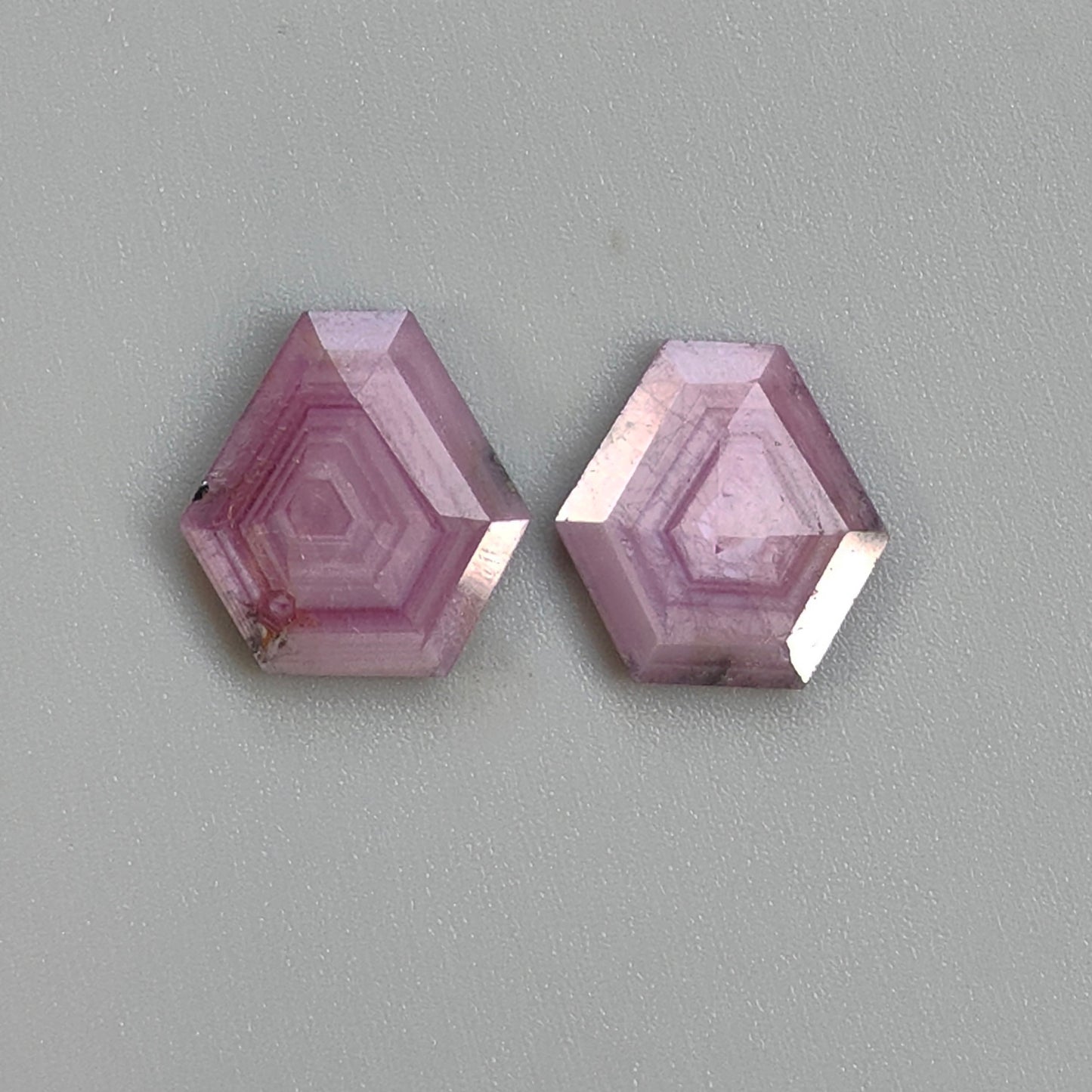 18.65cts Natural Untreated Pink Sapphire Gemstone Faceted Cut Hexagon Shape 2pcs
