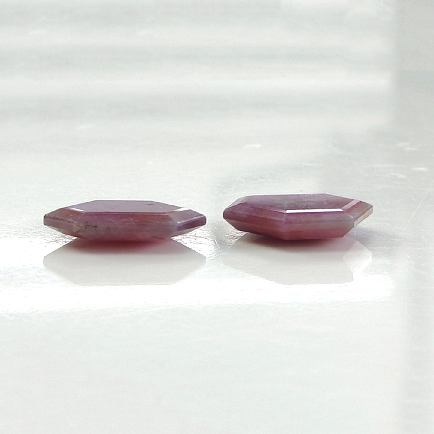 27.05cts Natural Untreated Pink Sapphire Gemstone Faceted Cut Hexagon Shape Pair