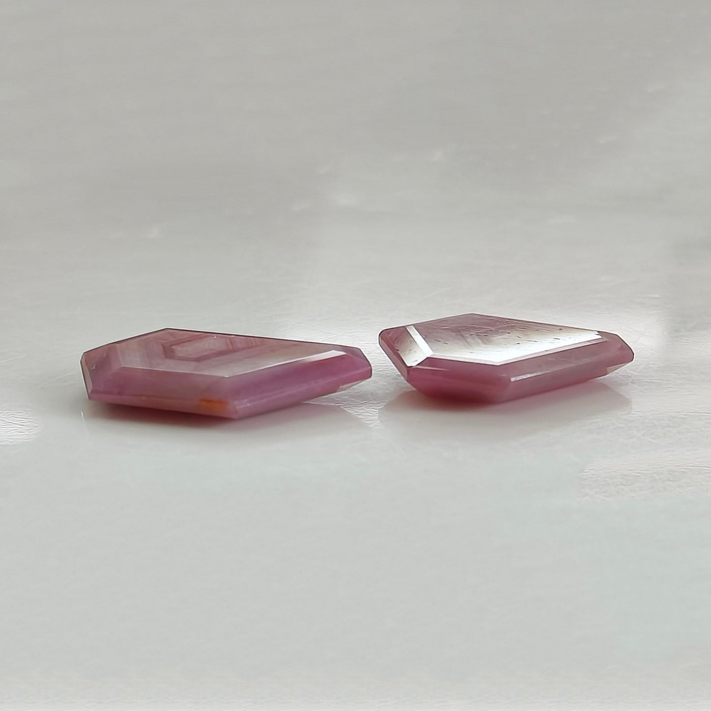 35.00cts Natural Untreated Pink Sapphire Gemstone Faceted Cut Hexagon Shape 2pcs