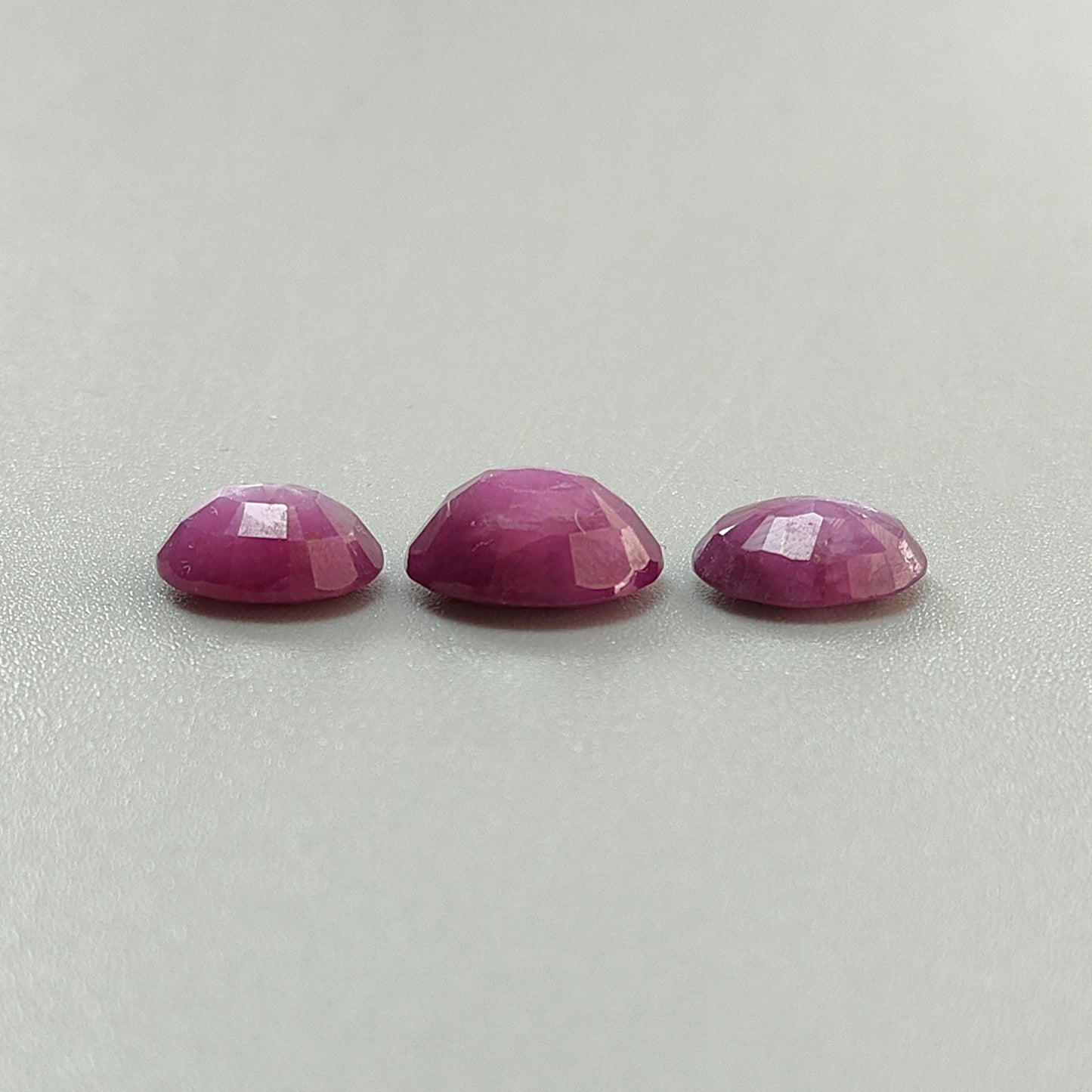 11.30cts Natural Untreated Raspberry Pink Sapphire Gemstone Oval Shape Faceted Cut 3pcs