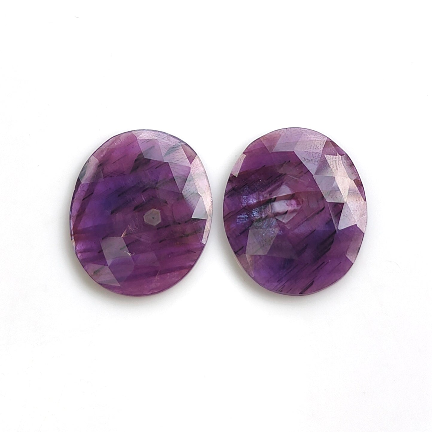 saphire oval shape rose cut gems
