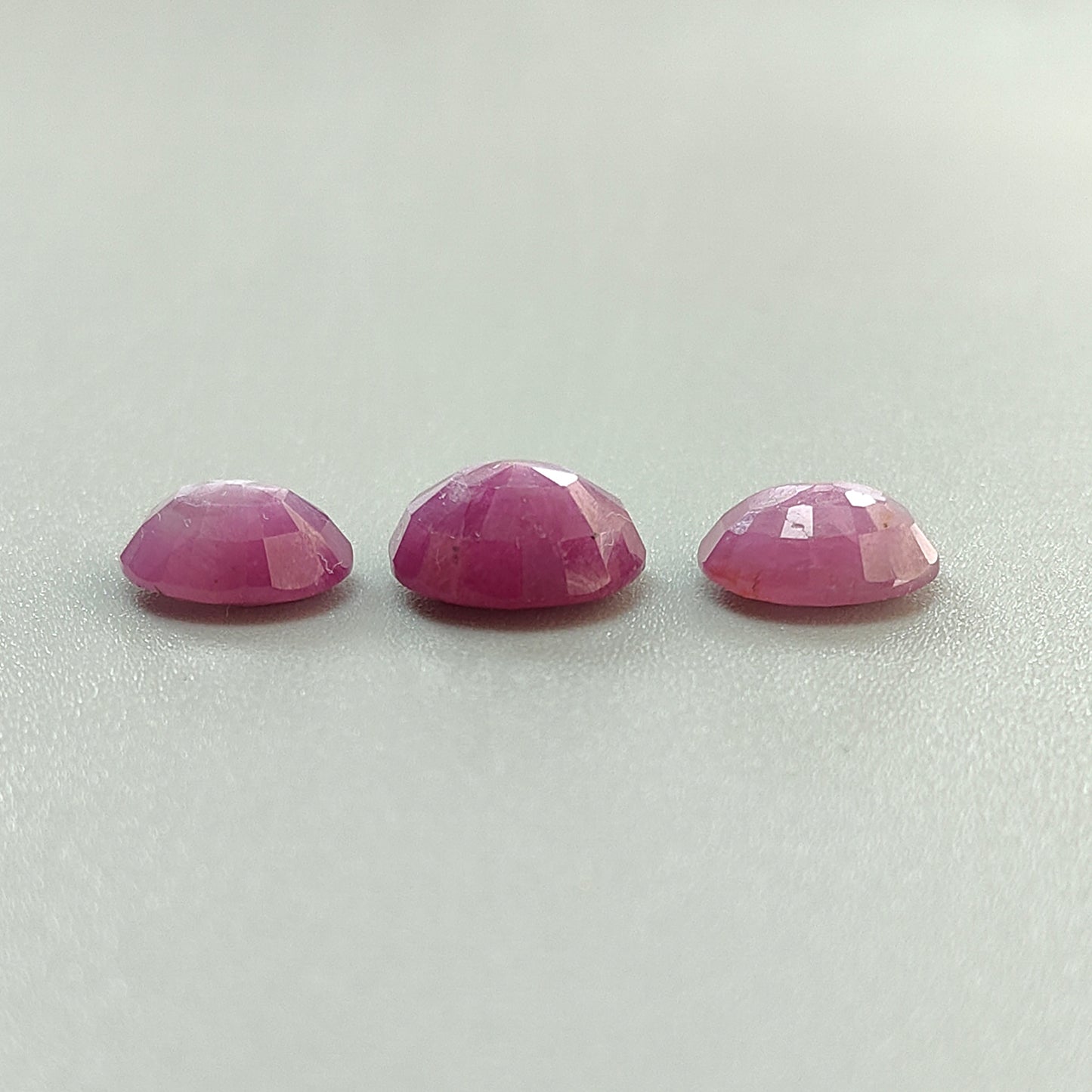 12.20cts Natural Untreated Raspberry Pink Sapphire Gemstone Oval Shape Faceted Cut 3pcs
