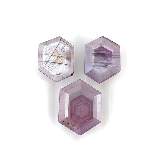 sapphire hexagon shape faceted cut