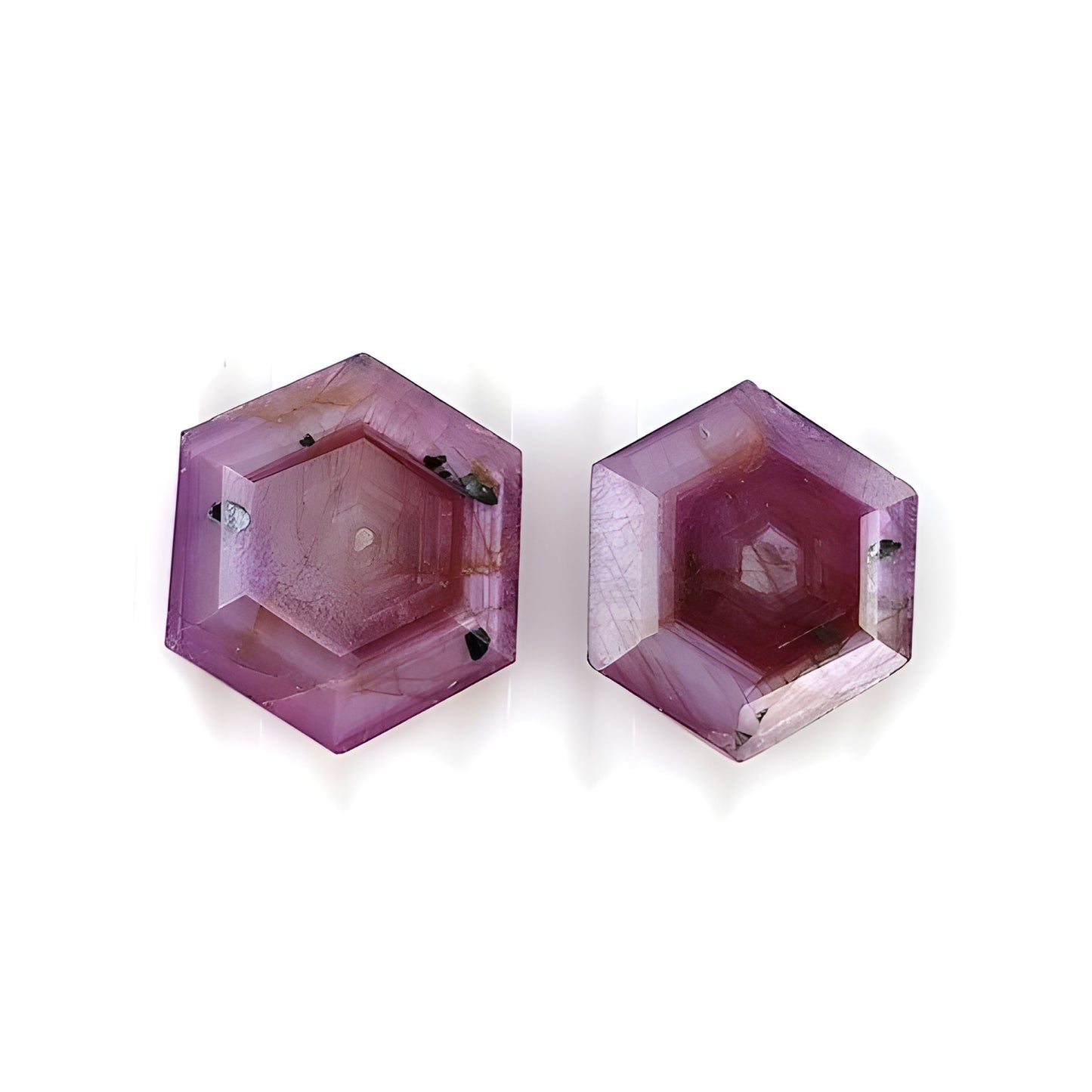 sapphire faceted cut hexagon shape