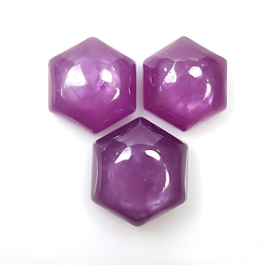 pink sapphire hexagon cabochon