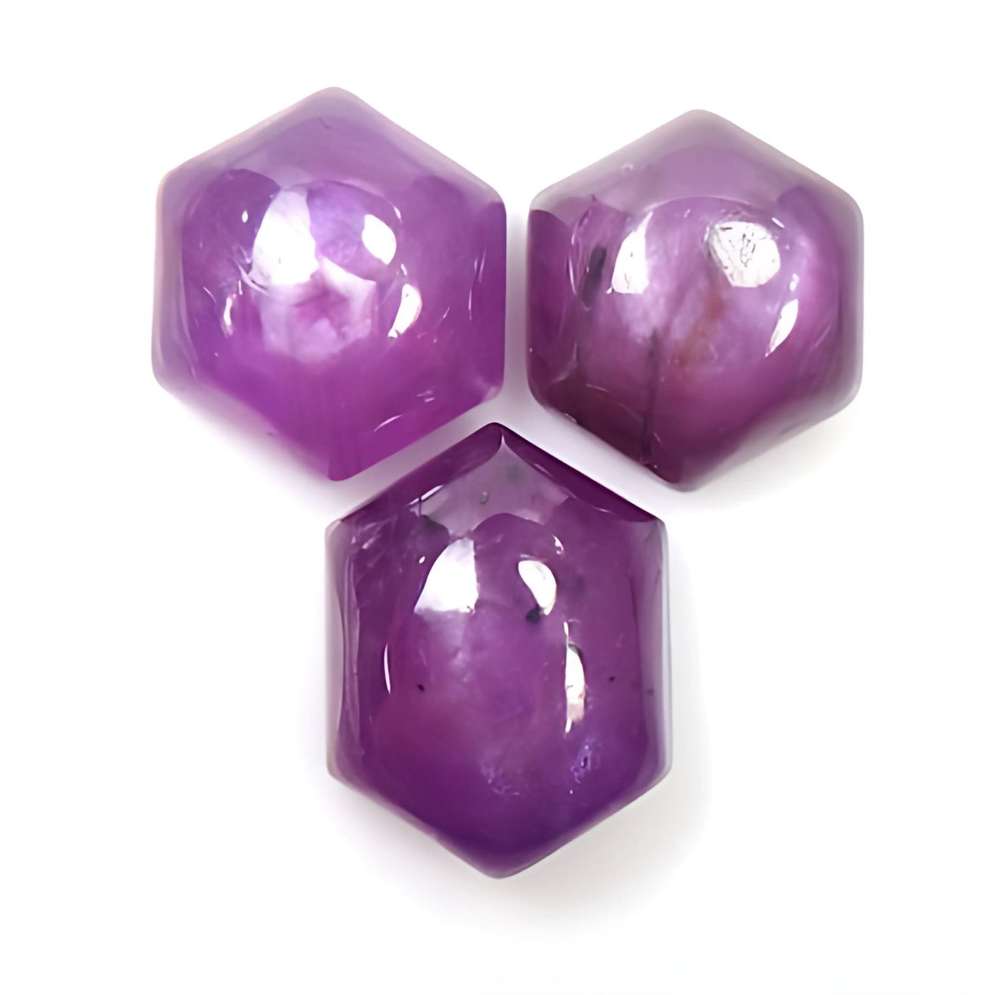 pink sapphire hexagon cabochon