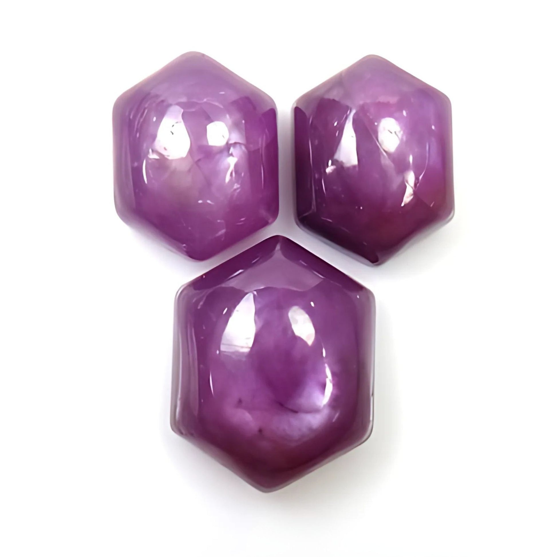 pink sapphire hexagon cabochon