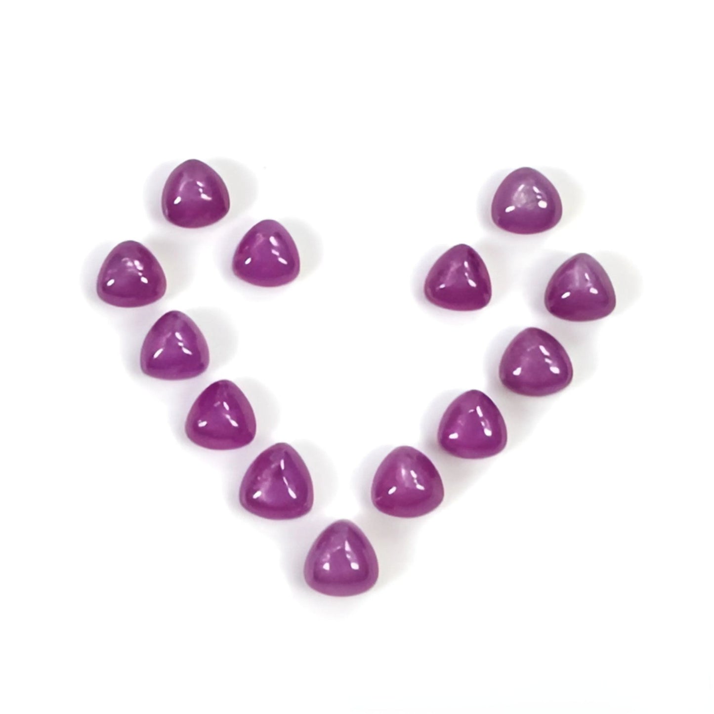 pink sapphire triangle cabochon