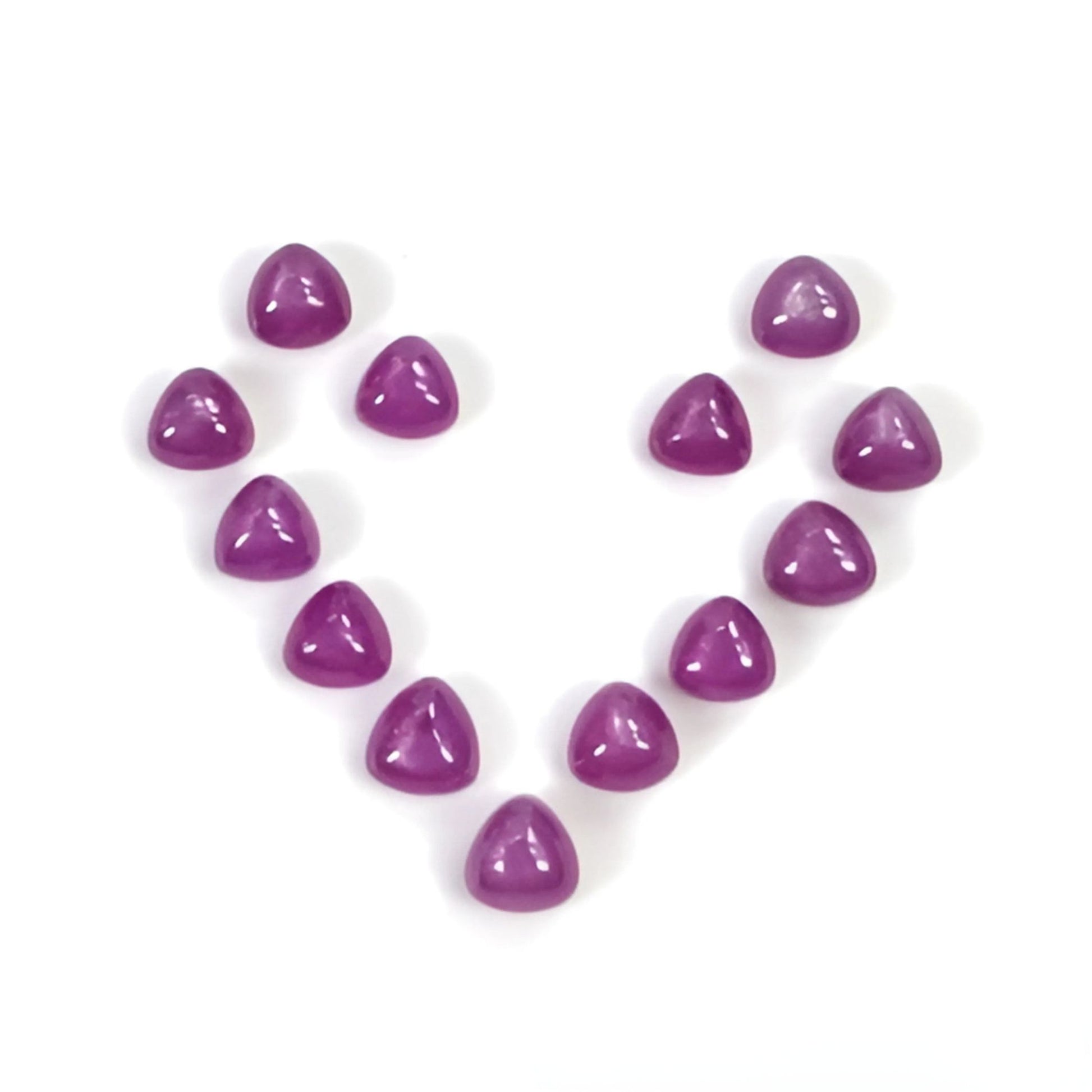 pink sapphire triangle cabochon