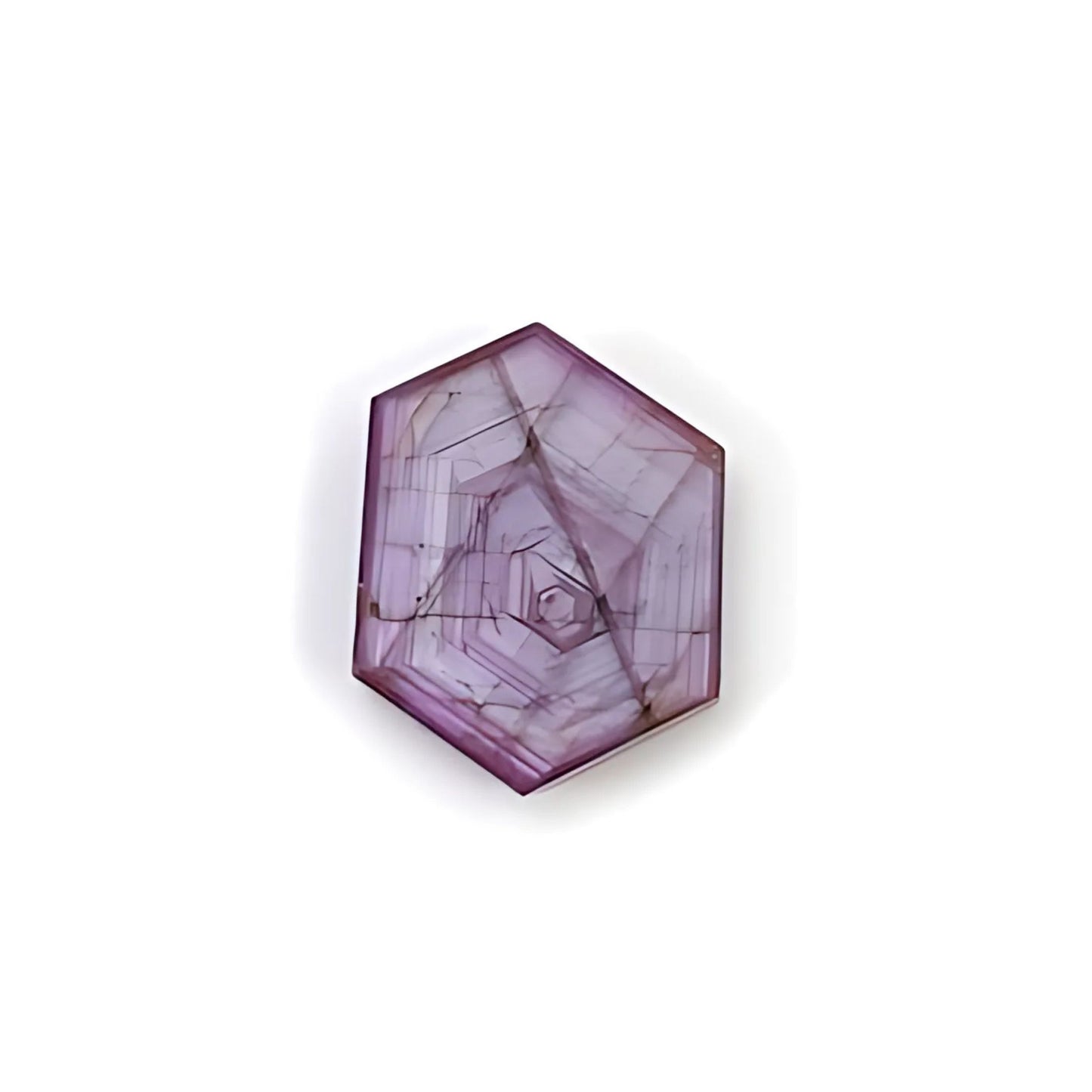 rosemary pink sapphire hexagon flat slices